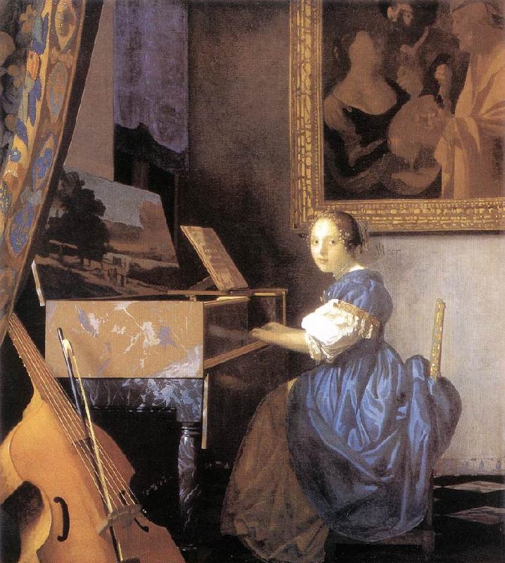 Jan Vermeer Lady Seated at a Virginal oil painting picture